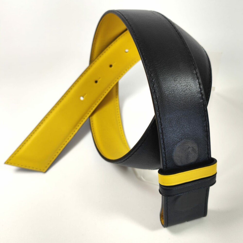 Ceinture reversible femme Jaune / Noir